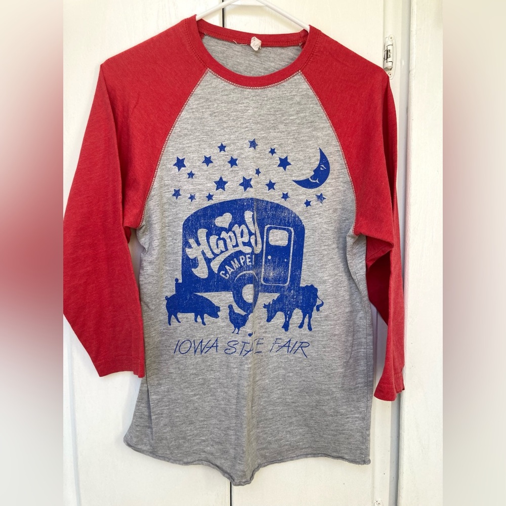 “Happy Camper” Iowa State Fair baseball T